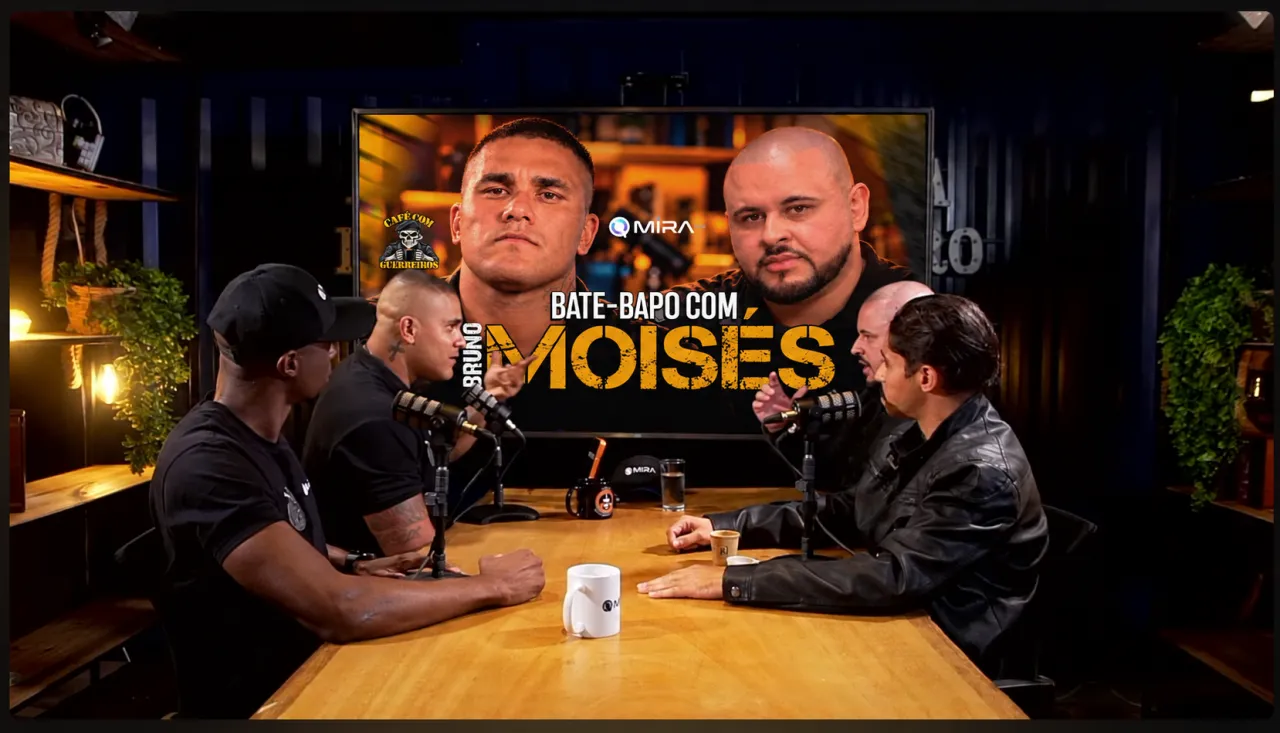Capa do episódio 23 do Café com Guerreiros com o Instrutor Bruno Moisés e o convidado do programa.